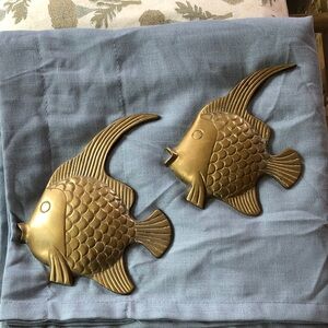 Vintage Brass Fish Wall Decor